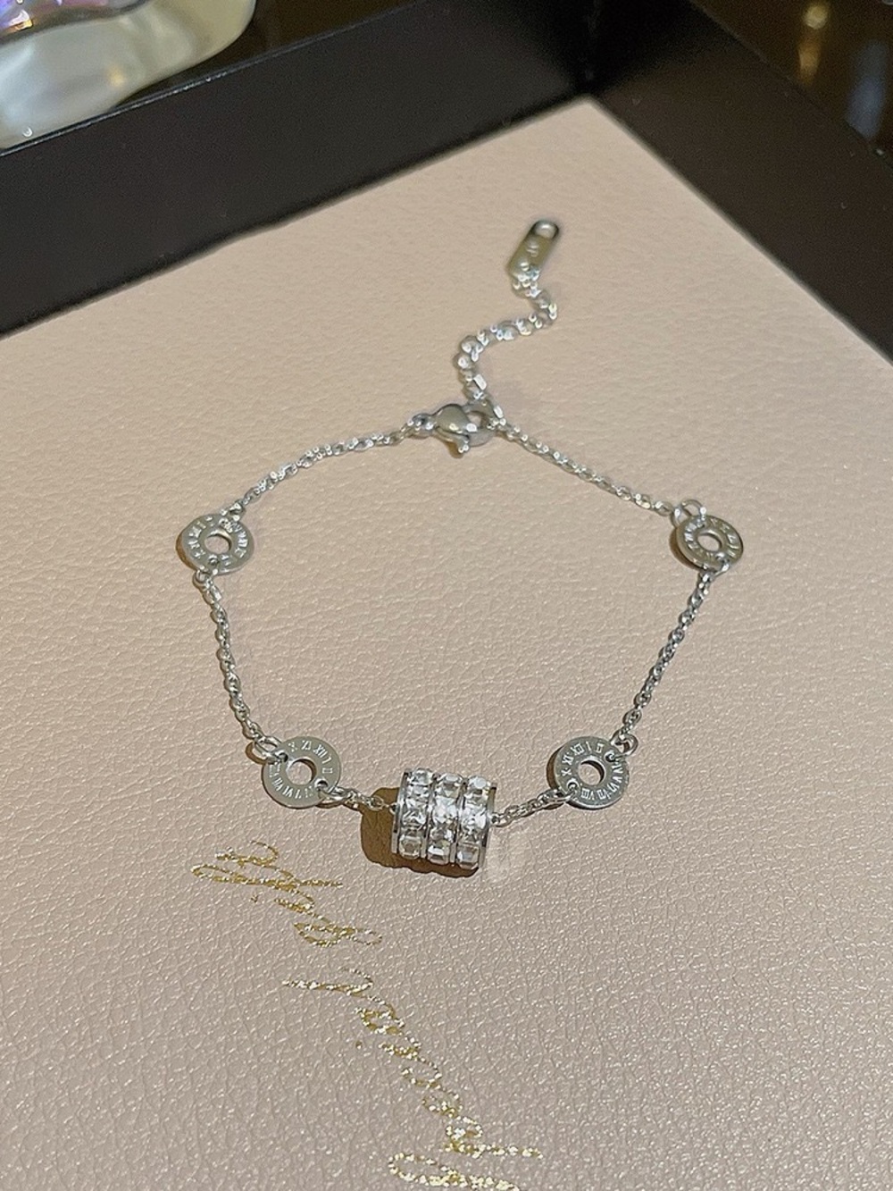 Sterling Silver Crystal Accent Women's Bracelet - Silver